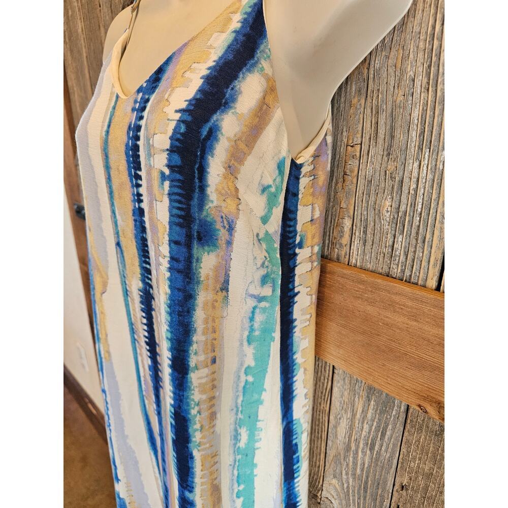 Lulus boho tie die high slit lined tiedye sundress EUC XS Ombre blue white - Picture 4 of 10